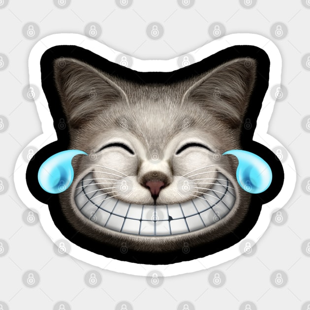 EMOTIONS CAT LAUGHING Sticker by ADAMLAWLESS